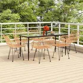 Juego de comedor de jardín 7 piezas ratán sintético de , Conjuntos de jardín - Ref: Foro24-3157849, Precio: 577,69 €, Descuen...
