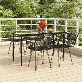 Juego de comedor de jardín 5 piezas ratán sintético negro de , Conjuntos de jardín - Ref: Foro24-3157854, Precio: 374,22 €, D...