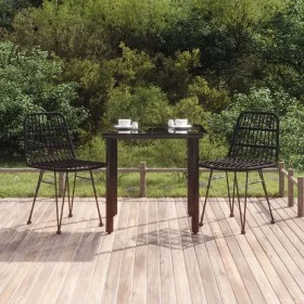 Juego de comedor de jardín 3 piezas ratán sintético negro de , Conjuntos de jardín - Ref: Foro24-3157894, Precio: 226,44 €, D...