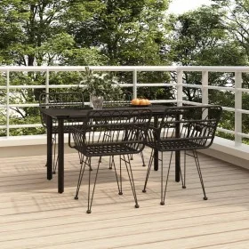 Juego de comedor de jardín 5 piezas ratán sintético negro de , Conjuntos de jardín - Ref: Foro24-3157868, Precio: 376,81 €, D...