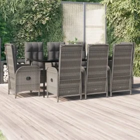 Set comedor jardín 9 pzas y cojines ratán sintético negro gris de , Conjuntos de jardín - Ref: Foro24-3185184, Precio: 1,00 €...