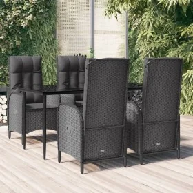 Set de muebles jardín 5 pzas con cojines ratán sintético negro de , Conjuntos de jardín - Ref: Foro24-3185171, Precio: 701,57...