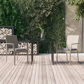 Set comedor jardín 3 pzas y cojines ratán sintético negro gris de , Conjuntos de jardín - Ref: Foro24-3185125, Precio: 228,54...