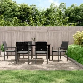 Juego comedor jardín 7 piezas y cojines ratán sintético y acero de , Conjuntos de jardín - Ref: Foro24-3187010, Precio: 381,0...