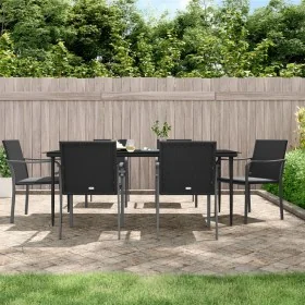 Juego comedor jardín 7 piezas y cojines ratán sintético y acero de , Conjuntos de jardín - Ref: Foro24-3186951, Precio: 512,8...