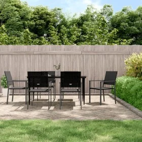 Juego de comedor para jardín 7 piezas ratán sintético y acero by , Garden sets - Ref: Foro24-3187012, Price: 340,64 €, Discou...