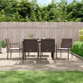 Juego comedor jardín 7 piezas y cojines ratán sintético y acero de , Conjuntos de jardín - Ref: Foro24-3186958, Precio: 402,9...
