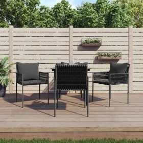 Juego comedor jardín 5 piezas y cojines ratán sintético y acero de , Conjuntos de jardín - Ref: Foro24-3187052, Precio: 430,5...