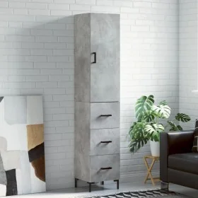 Aparador de madera contrachapada gris hormigón 34,5x34x180 cm by , Sideboards - Ref: Foro24-3198853, Price: 109,72 €, Discoun...