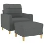 Sillón con taburete tela gris oscuro 60 cm de , Sofás - Ref: Foro24-3200994, Precio: 183,65 €, Descuento: %