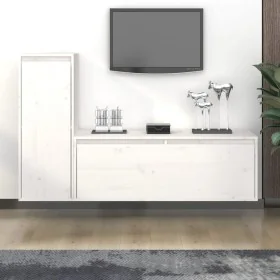 Muebles para TV 2 piezas madera maciza de pino blanco by , TV Furniture - Ref: Foro24-3100115, Price: 118,79 €, Discount: %