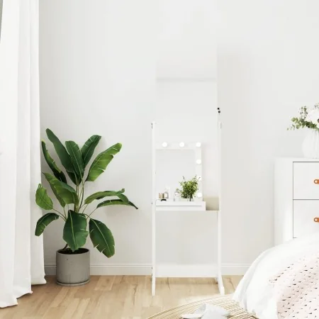Espejo con joyero de pie blanco 42x38x152 cm de , Espejos - Ref: Foro24-353256, Precio: 114,04 €, Descuento: %