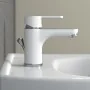 EISL Grifo monomando de lavabo DIZIANI cromado blanco de , Grifos - Ref: Foro24-446482, Precio: 76,07 €, Descuento: %