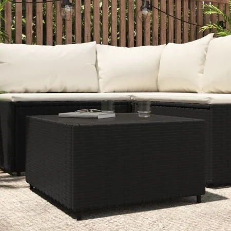 Mesa de centro jardín cuadrada ratán sintético negro 50x50x30cm de , Mesas de jardín - Ref: Foro24-319857, Precio: 63,09 €, D...