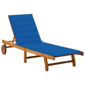 Tumbona de jardín con cojín madera maciza de acacia de , Tumbonas - Ref: Foro24-3061354, Precio: 199,63 €, Descuento: %