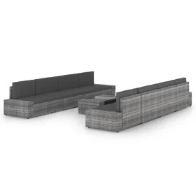 Juego muebles de jardín 9 pzas y cojines ratán sintético gris by , Garden sets - Ref: Foro24-3067176, Price: 875,66 €, Discou...