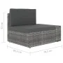 Juego muebles de jardín 9 pzas y cojines ratán sintético gris by , Garden sets - Ref: Foro24-3067176, Price: 875,66 €, Discou...