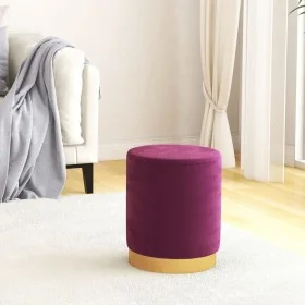 Taburete redondo con almacenaje terciopelo morado de , Taburetes y sillas plegables - Ref: Foro24-340288, Precio: 49,44 €, De...