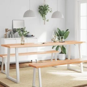 Tablero mesa madera tratada borde natural marrón 220x40x(2-4)cm by , Table tops - Ref: Foro24-363986, Price: 84,76 €, Discoun...