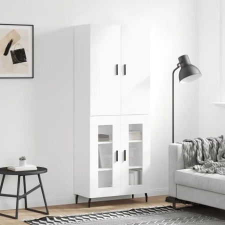 Aparador alto madera contrachapada blanco 69,5x34x180 cm by , Sideboards - Ref: Foro24-3195747, Price: 167,77 €, Discount: %