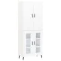Aparador alto madera contrachapada blanco 69,5x34x180 cm by , Sideboards - Ref: Foro24-3195747, Price: 167,77 €, Discount: %