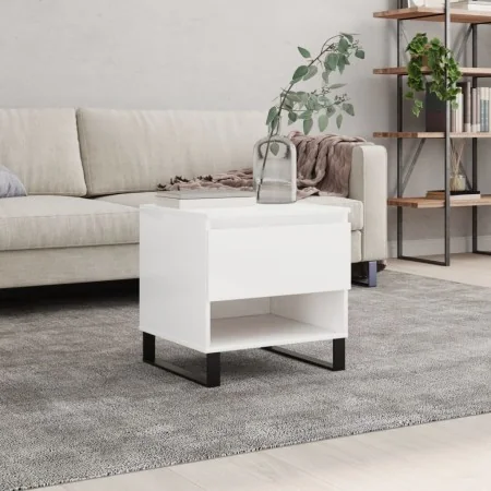 Mesa de centro madera de ingeniería blanco brillo 50x46x50 cm by , Coffee table - Ref: Foro24-830928, Price: 43,72 €, Discoun...