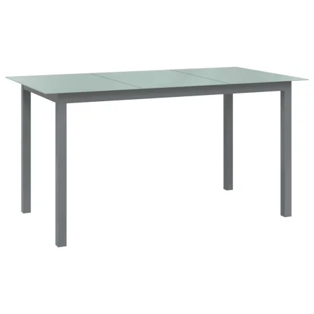 Mesa de jardín de aluminio y vidrio gris claro 150x90x74 cm de , Mesas de jardín - Ref: Foro24-312204, Precio: 178,18 €, Desc...