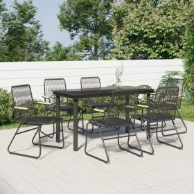 Juego de comedor para jardín 7 piezas ratán PVC negro de , Conjuntos de jardín - Ref: Foro24-3099212, Precio: 439,19 €, Descu...