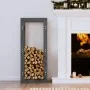 Estante para leña madera maciza de pino gris 41x25x100 cm de , Accesorios para bolsas y soportes de leña - Ref: Foro24-822409...