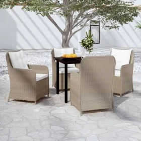 Juego de comedor de jardín 5 piezas con cojines marrón de , Conjuntos de jardín - Ref: Foro24-3099554, Precio: 564,83 €, Desc...