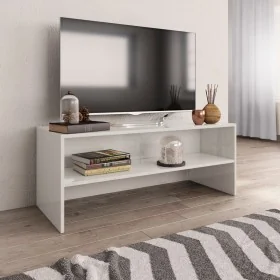 Mueble de TV madera contrachapada blanco brillante 100x40x40 cm de , Muebles TV - Ref: Foro24-800051, Precio: 63,25 €, Descue...