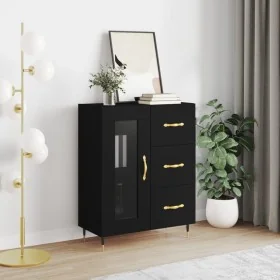 Aparador de madera de ingeniería negro 69,5x34x90 cm by , Sideboards - Ref: Foro24-828021, Price: 107,11 €, Discount: %