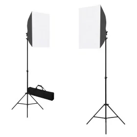 Lámparas de estudio profesional 2 uds acero negro 40x60 cm de , Flashes e iluminaciones de estudio - Ref: Foro24-190216, Prec...