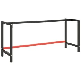 Estructura banco de trabajo metal negro y rojo mate 180x57x79cm by , Table legs - Ref: Foro24-151457, Price: 95,64 €, Discoun...