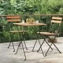 Mesa de cafetería plegable teca maciza y acero 55x54x71 cm de , Mesas de jardín - Ref: Foro24-319978, Precio: 77,39 €, Descue...