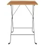 Mesa de cafetería plegable teca maciza y acero 55x54x71 cm de , Mesas de jardín - Ref: Foro24-319978, Precio: 77,39 €, Descue...