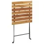 Mesa de cafetería plegable teca maciza y acero 55x54x71 cm de , Mesas de jardín - Ref: Foro24-319978, Precio: 77,39 €, Descue...