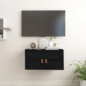 Armario de pared de madera maciza de pino negro 60x30x30 cm de , Estantes y estanterías - Ref: Foro24-818373, Precio: 76,16 €...