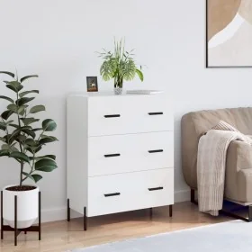 Aparador de madera contrachapada blanco brillante 69,5x34x90 cm by , Sideboards - Ref: Foro24-827862, Price: 83,39 €, Discoun...