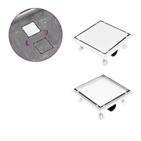 Desagüe de ducha cubierta inserción suelo acero inox. 23x23 cm de , Desagües - Ref: Foro24-145995, Precio: 49,67 €, Descuento: %