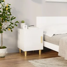 Mesita de noche madera contrachapada blanco brillante de , Mesitas de noche - Ref: Foro24-812054, Precio: 42,63 €, Descuento: %