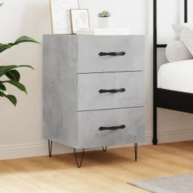 Mesita de noche madera de ingeniería gris hormigón 40x40x66 cm de , Mesitas de noche - Ref: Foro24-827656, Precio: 58,79 €, D...
