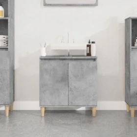 Armario de lavabo madera contrachapada gris hormigón 58x33x60cm de , Tocadores de baño - Ref: Foro24-821256, Precio: 53,09 €,...