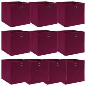 Cajas de almacenaje 10 uds tela rojo oscuro 32x32x32 cm de , Cestas para almacenaje - Ref: Foro24-288343, Precio: 47,69 €, De...