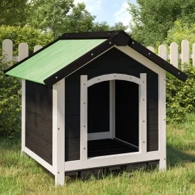 Caseta para perros madera maciza de pino gris 65x65x61,5 cm by , Dog kennels and fences - Ref: Foro24-172274, Price: 112,30 €...