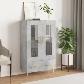 Aparador alto madera de ingeniería gris hormigón 69,5x31x115 cm by , Sideboards - Ref: Foro24-828288, Price: 85,90 €, Discoun...