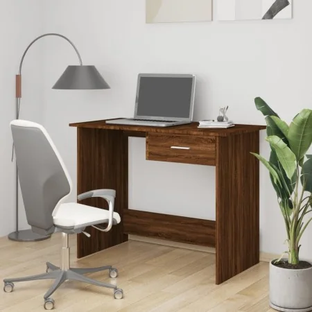 Escritorio de madera contrachapada marrón roble 100x50x76 cm by , Desks - Ref: Foro24-815335, Price: 76,22 €, Discount: %