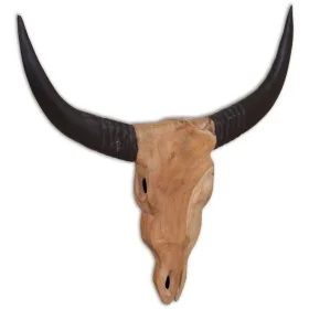 Escultura de cráneo de toro de pared de teca 69x6x60 cm de , Figuras, esculturas y estatuas - Ref: Foro24-244567, Precio: 86,...