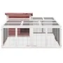 Conejera de madera maciza de pino moca 144x123x67,5 cm de , Jaulas y habitáculos para animales pequeños - Ref: Foro24-172281,...