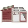 Conejera de madera maciza de pino moca 144x123x67,5 cm de , Jaulas y habitáculos para animales pequeños - Ref: Foro24-172281,...